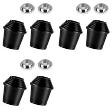 6 Packs Bass Drum Spur Feet, Bass Drum Legs Threaded Rubber Foot with Lock Nuts for Bass Drum