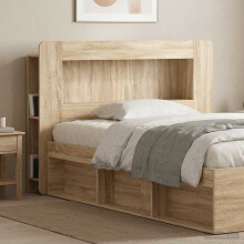 vidaXL Headboard Cabinet with Storage Sonoma Oak Engineered Wood