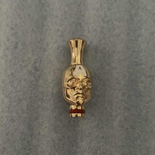 (C)Zinc Alloy Face Shaped Cigarette Holder Solid Color Durable Fashion Accessories