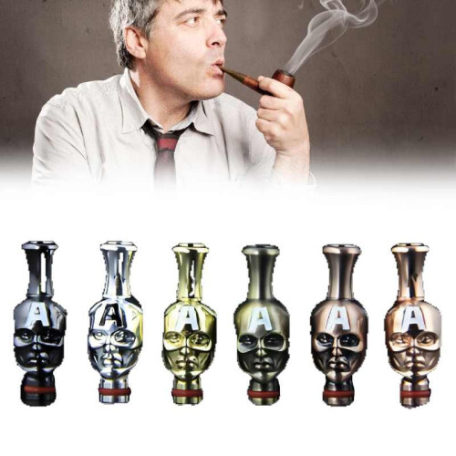 (A)Zinc Alloy Face Shaped Cigarette Holder Solid Color Durable Fashion Accessories 2