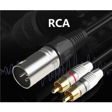 4X 1 XLR Male to 2 RCA Male Plug Stereo Audio Cable Connector Y Splitter Cord(1.5M)