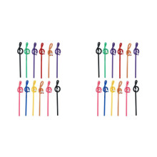 24Pcs Students Note Pencils Musical Note Pencils with Eraser Colorful Music Pencils Wooden Treble Clef Bent Pencil