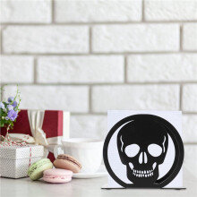 3X Cocktail Servethouder Halloween Schedel Ontwerp Zwart Tissue Houder Ijzer Papieren Servethouder Organisator