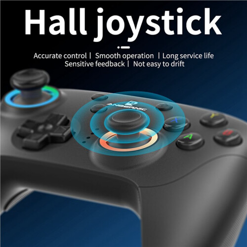 2X ANBERNIC RGP01 Gamepad Wireless  Game Controller RGB Hall Effect Joystick per PC Android IOS Steam Nero
