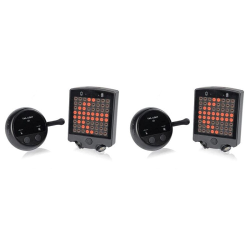 2X Bike Warning Tail Light USB Rechargeable  Wireless Remote Control Turn Signal Warning Brake Light 1