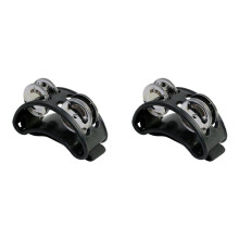 2X Powerful Sound Foot Tambourine Adjustable Foot Tambourines with Musical Instrument for Performance Singing Black