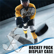 2X Ice Hockey Display Case Acrylic Hockey Puck Holder Display Stand for Collectible Pucks Ice Hockey Organize Decor