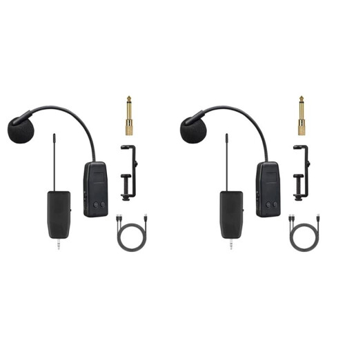2X 2.4G Wireless Microphone System for Violin, Cello, Guitar Clip- Transmitter and Receiver, 50 Meters Range 1