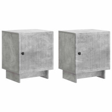 vidaXL Bedside Cabinet 2 pcs Concrete Grey 43 x 34.5 x 50 cm