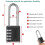 8 Pack Outdoor Combination Padlock Long Shackle Lock 6.5cm Shackle Waterproof 4 Digit Resettable Combination Lock 5