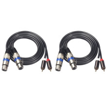 2X Cavo Audio Hifi 2 Rca Maschio un XLR 3 Pin Femmina Amplificatore Console di Missaggio Dual Rca un Doppio Cavo XLR Shileded