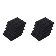 Acoustic Foam Panels, 10 Pack 30x30x5cm Mushroom Studio Wedge Tiles, Sound Panels Sound Proof Foam Panels,Black