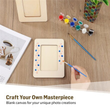 Set van 10 Houten Fotolijstjes Om Te Beschilderen, Ideaal voor DIY Knutselprojecten voor Kinderen, Schoolprojecten, Huisdecoratie en Feestjes