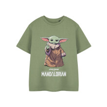 (11-12 Years) Star Wars The Mandalorian Short Sleeved T-Shirt (Boys Beige)