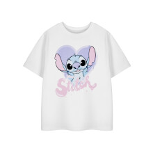(13-14 Years) Disney Lilo & Stitch Short Sleeved T-Shirt (Girls White)