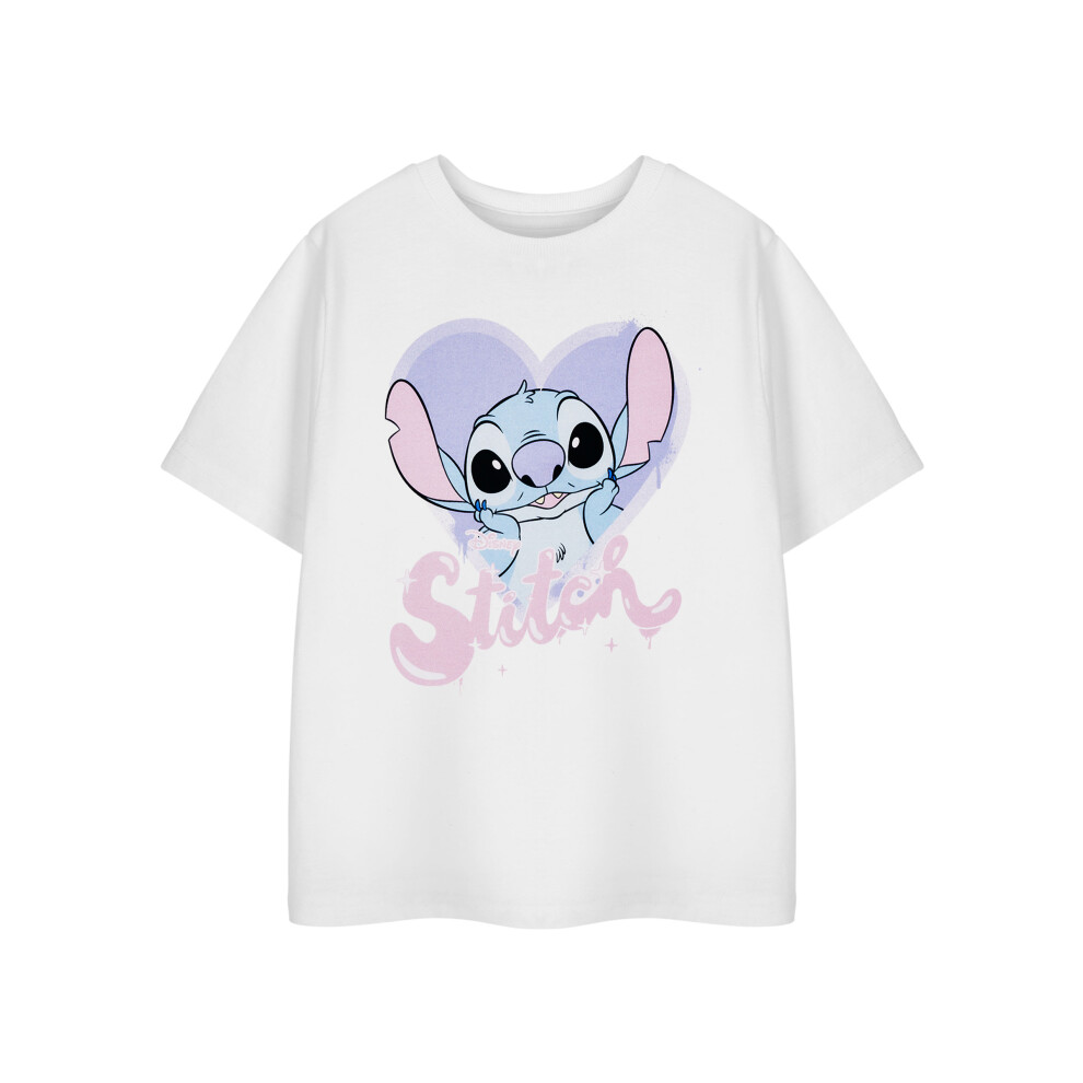 Disney (13-14 Years) Lilo & Stitch Short Sleeved T-Shirt (Girls White)