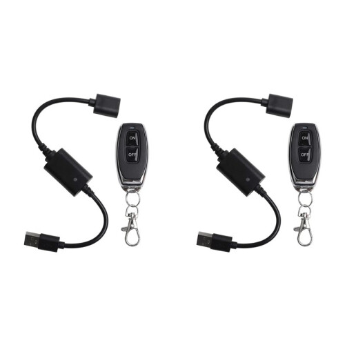 2X DC5V 433Mhz USB Wireless RF Remote Control  Driver Power  OFF for LED Light Strip Reading Lamp Light Fan