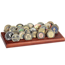 2X Coin Display Rack Coin Collecting Rack Wooden Coin Collecting Rack for Desk
