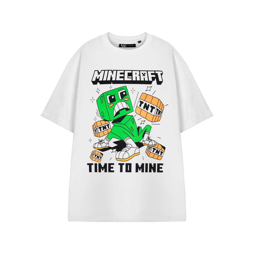 Minecraft (Xx-Large) Short Sleeved T-Shirt (Mens White)