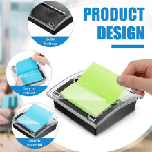 3 Pack Sticky Dispenser Note Holder Black Base with 24 Pads Sticky Notes Memo Pads,50 Sheet Per Pad