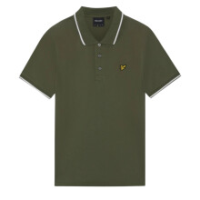 (4XL, Olive/White) Lyle & Scott Mens Big & Tall Tipped Short Sleeve Polo Shirt