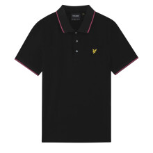 (4XL, Black/Pink) Lyle & Scott Mens Big & Tall Tipped Short Sleeve Polo Shirt