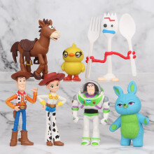 Toy Story 4 Woody Lightyear Rex Alien Bear 7 peças boneco de ação brinquedos de topo de bolo