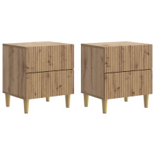 vidaXL Bedside Cabinet with Drawer 2 pcs Artisan Oak 43 x 34.5 x 48 cm
