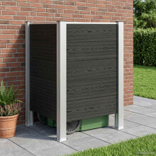 vidaXL Mülltonnenzaun Grau 85 x 85 x 115 cm Aluminium und WPC
