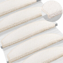 vidaXL Self-adhesive Stair Mats 15 pcs White 80 x 24.5 x 3.5 cm