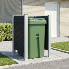 vidaXL Mülltonnenzaun Grau 85 x 85 x 115 cm Aluminium und WPC