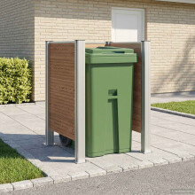 vidaXL Mülltonnenzaun Braun 85 x 85 x 115 cm Aluminium und WPC