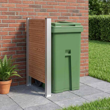 vidaXL Mülltonnenzaun Braun 85 x 12 x 115 cm Aluminium und WPC