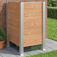vidaXL Mülltonnenzaun Braun 85 x 85 x 115 cm Aluminium und WPC