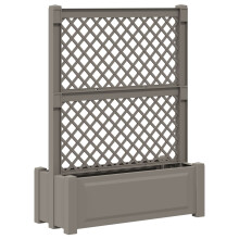 vidaXL Großer Pflanzer mit Spalier Grau 99,5 x 43 x 133,5 PP