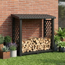 vidaXL Brennholzregal 114 x 46 x 101 cm PP Anthrazit