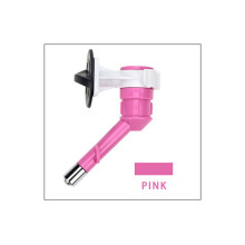 (Pink)Pet Dog Cat Drinking Kit Portable Hanging Water Dispenser Fountain Head Bottle