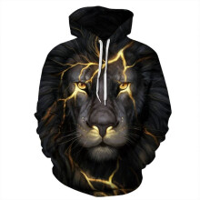 (Style A,M)Fashion Men Women 3d Lion Graphic Print Hoodie Sweatshirt Pullover Top Coat