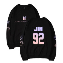 (JIN (Noir),XL)Kpop Pull Bts Bangtan Unisexe Garçon Sweat Love Yourself Suga Hope V Jungkook