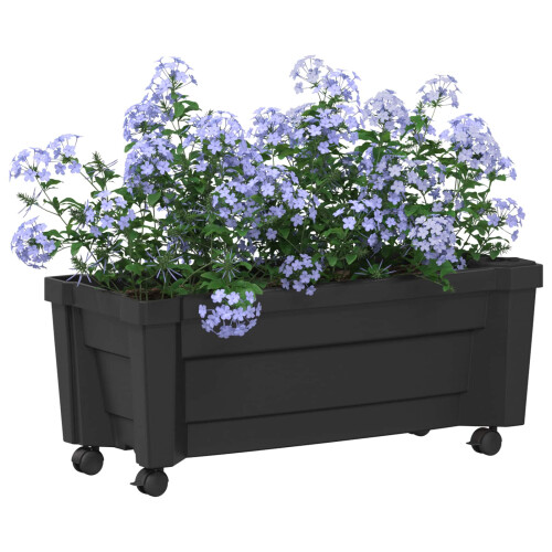 VidaXL vidaXL Calypso Blumentopf mit Rädern PP Anthrazit 1