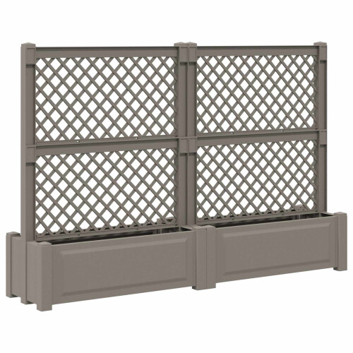 VidaXL vidaXL Großer Pflanzer mit Spalier 2 stk. PP Grau 1