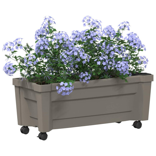 VidaXL vidaXL Calypso Blumentopf mit Rädern PP Grau 1