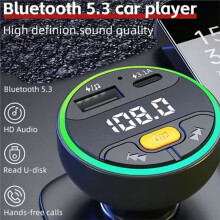 Car FM Transmitter 5.3 Handsfree Wireless Car Kit USB Car Charger Auto Radio Fm Modulator Mp3 Player Adapter