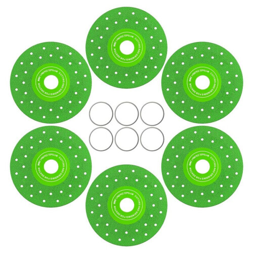 4-1/2" Tile Cutting Disc for Angle Grinder, Porcelain/Glass/Ceramic/Granite/Marble, 7/8" Arbor-6 Pack