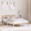 VidaXL vidaXL Bed Frame with Headboard Natural 120 x 200 cm Solid Pine Wood 1
