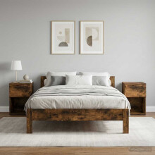vidaXL Bed Cabinet 2 pcs Smoked Oak 29 x 31.5 x 49 cm Engineered Wood