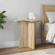 vidaXL Side Table with Storage Sonoma Oak Ø 39 x 38 cm Engineered Wood