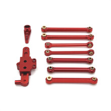 RC Auto Upgrade Vaste Stang Stuurgroep Servo Arm Set voor 1/12 124006 12427 12427 12428 RC Auto Upgrade Onderdelen Rood