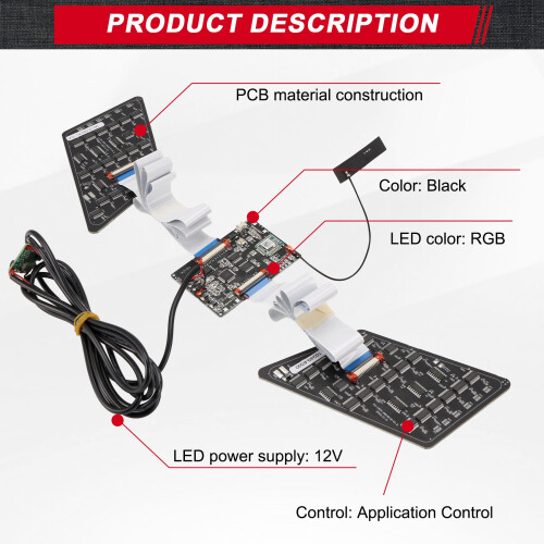 LED Eye Display Screen Panel  APP Programmable RGB Color Eye Animated Display Board for Car Backpack Bag Screen 1