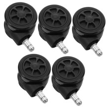 5pcs Black Office Chair Replacement Castor Wheels for Hardwood Floors and Furniture